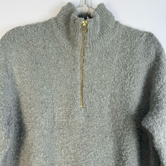 Anthropologie Sleeping on Snow Clarington Sweater Half Zip Green Wool Alpaca SM - Picture 4 of 11